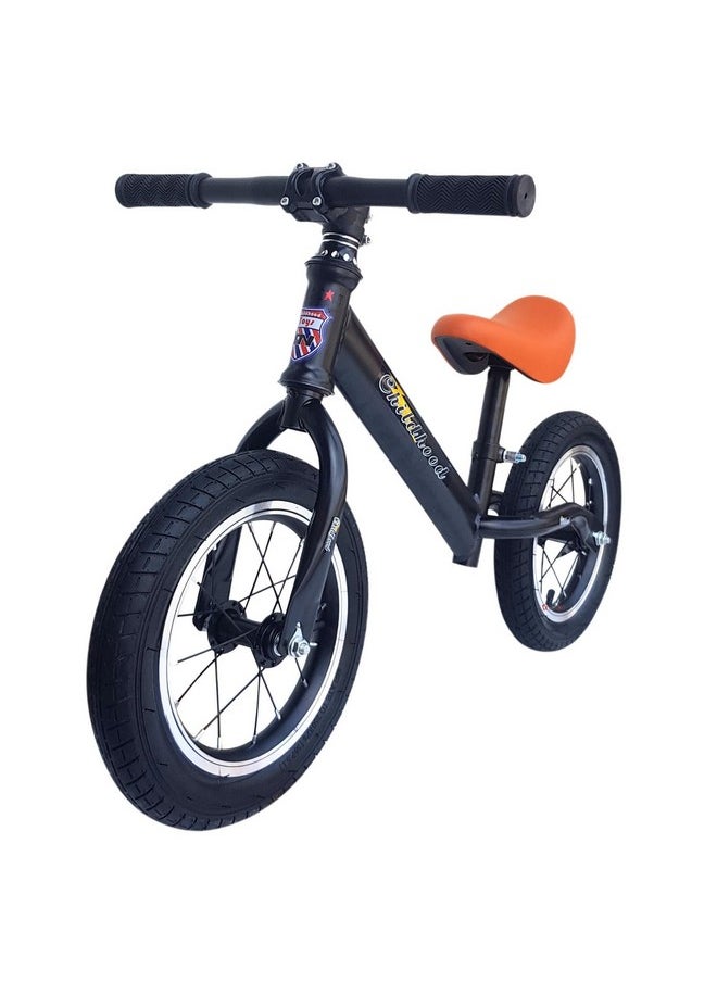 GOCART WITH G LOGO - GOCART WITH G LOGO Kids Training Bicycle Without Pedal for 1.5 to 3 Year Old Kids (Black (Black Spokes Wheel)) - Image 1