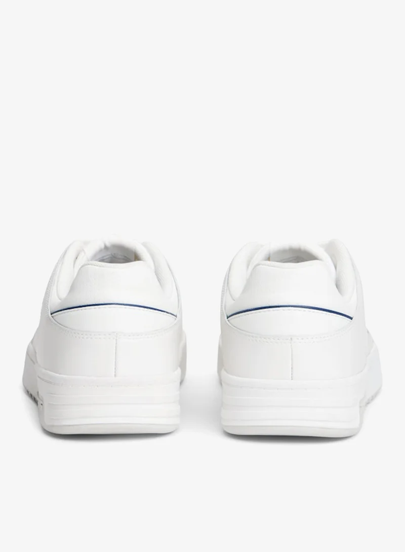 Tommy Jeans Ecru Leather Contrast Texture Basketball Trainers for Men | Best Price UAE