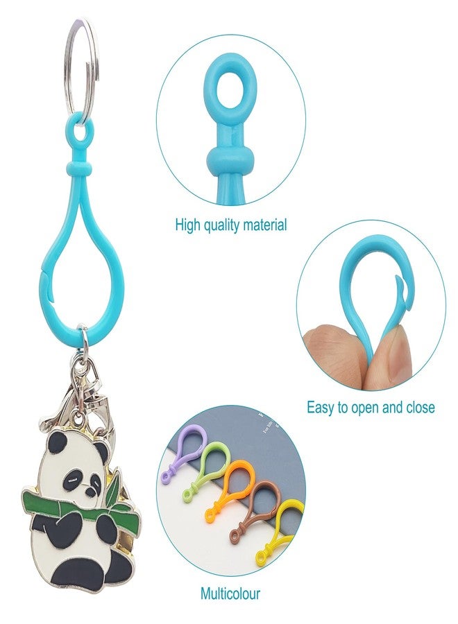 DLAND 100Pcs Plastic Keychain Clip with 50Pcs Adjustable Metal Ball Chains, DIY Jewelry Connectors, Backpack Clips, Durables Craft Supplies for Keys, Tags, Ornaments - Image 2