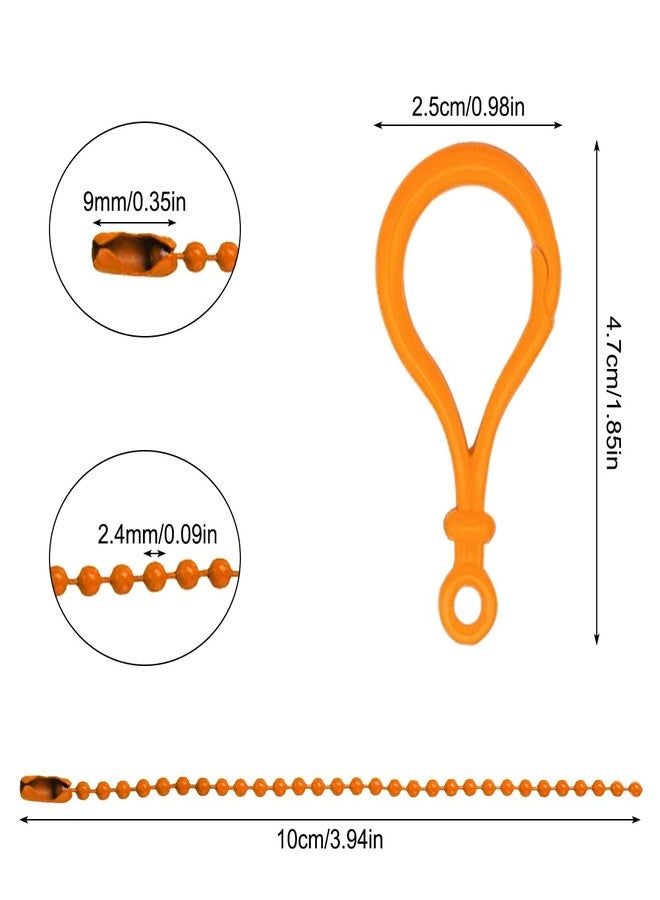 DLAND 100Pcs Plastic Keychain Clip with 50Pcs Adjustable Metal Ball Chains, DIY Jewelry Connectors, Backpack Clips, Durables Craft Supplies for Keys, Tags, Ornaments - Image 4
