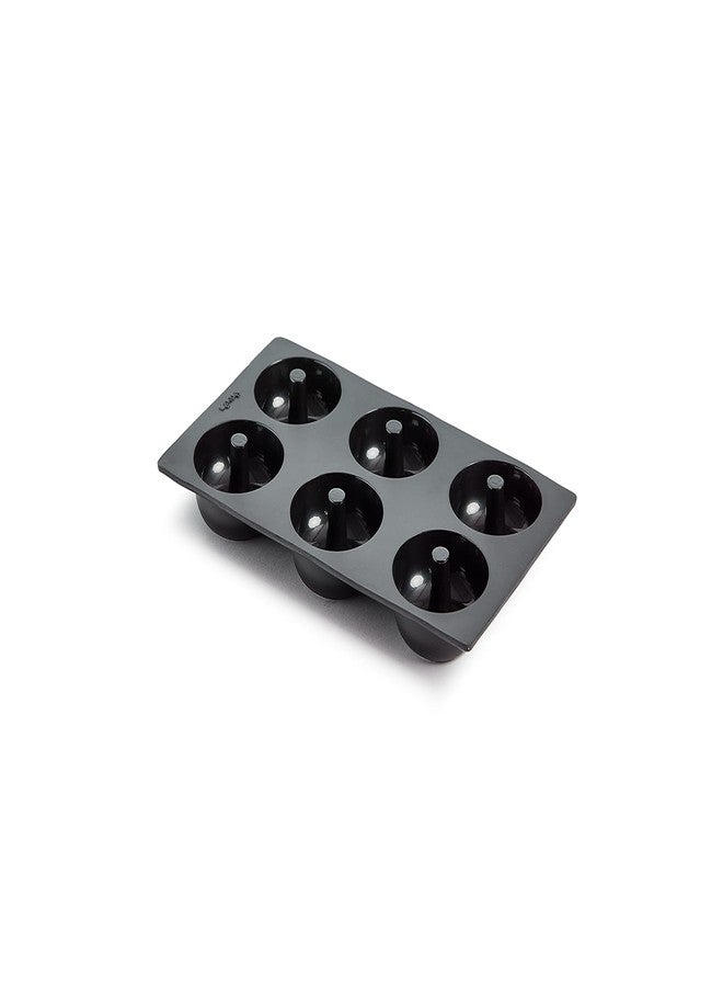 Lekue Lékué Platinum Silicone Donut Mold | 6 Non-Stick Holes For Baking - No Grease Needed | Pop-Out Oven Cake Molds | Heat-Resistant, Freezer Safe, Microwave Safe, Dishwasher Safe | Black - Image 1