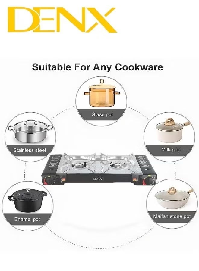 Denx Portable Gas Stove, 2200 Watts, Suitable for Indoor and Outdoor Cooking - Image 3
