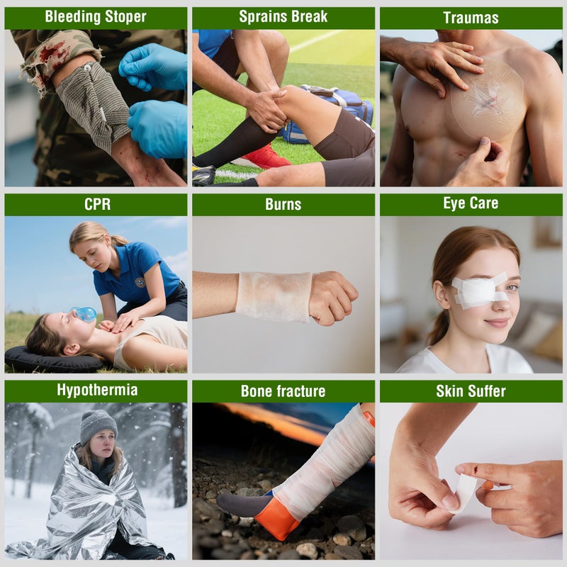 SUPOLOGY IFAK Trauma Kits, 115 PCS First Aid Kits with 36" Splint Israeli Style Compression Bandage, Survival Emergency Prepare Bag Equipment Multi-Purpose Tools for Home, Car, Camping, Hunting - Image 5
