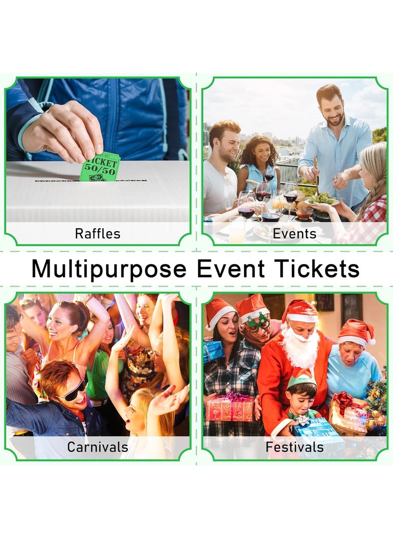 Essential ESSENTIAL 500 Double Roll Raffle Tickets 5050 Raffle Cards Entry Form with Name Address Phone  Email for Events Entry Class Reward  Door Prize  5 Color Selection Green  - Image 5