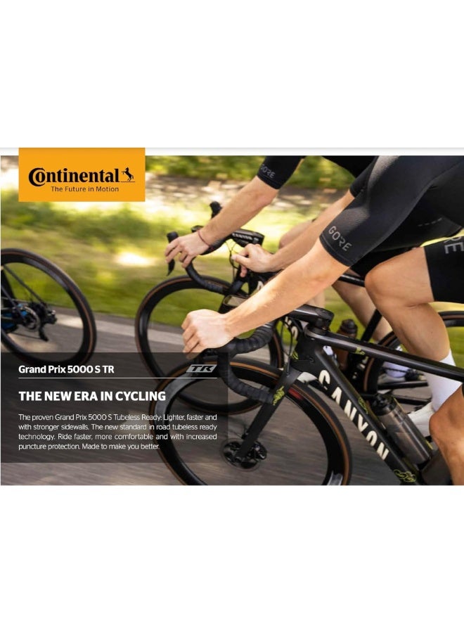CONTINENTAL 700x25C Tubeless Ready Road Bike Folding Tire 25-622 Performance Racing Bicycle Tyre Black Transparent Sidewall - Image 3