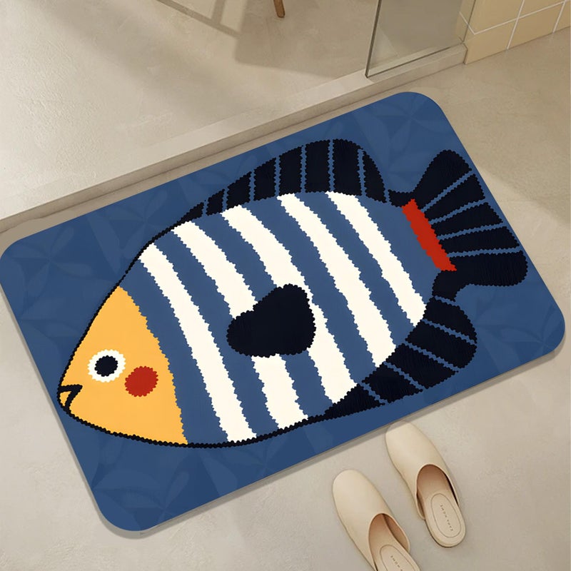 Soft Washable Fish Cartoon Bathroom Mat 50x80cm - Image 5