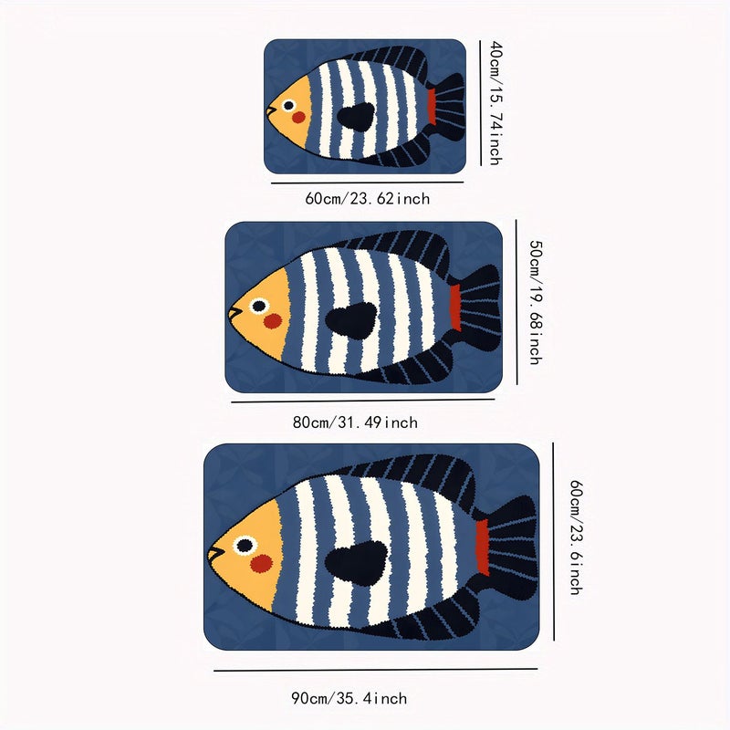 Soft Washable Fish Cartoon Bathroom Mat 50x80cm - Image 4