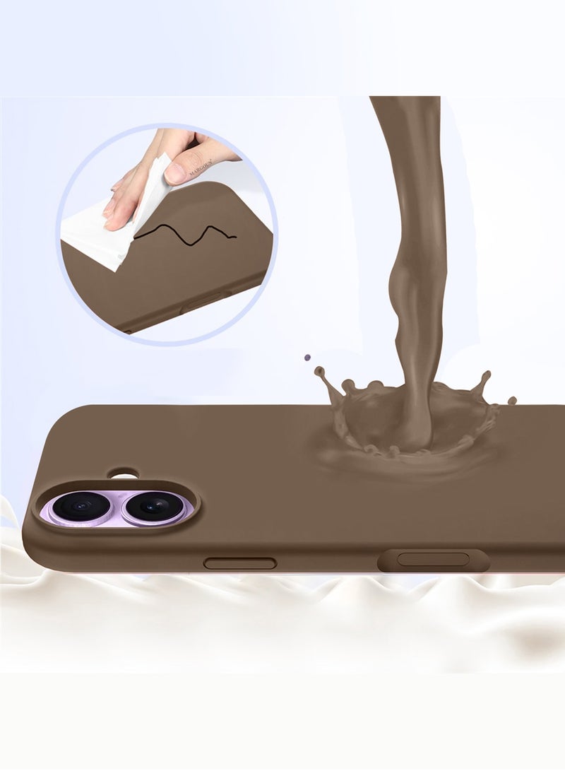 Silicone Protective Phone Case for iPhone 17 - Soft Anti-Scratch Microfiber Lining Ultra Slim Drop Protection Phone Cover - Desert Titanium - Image 3