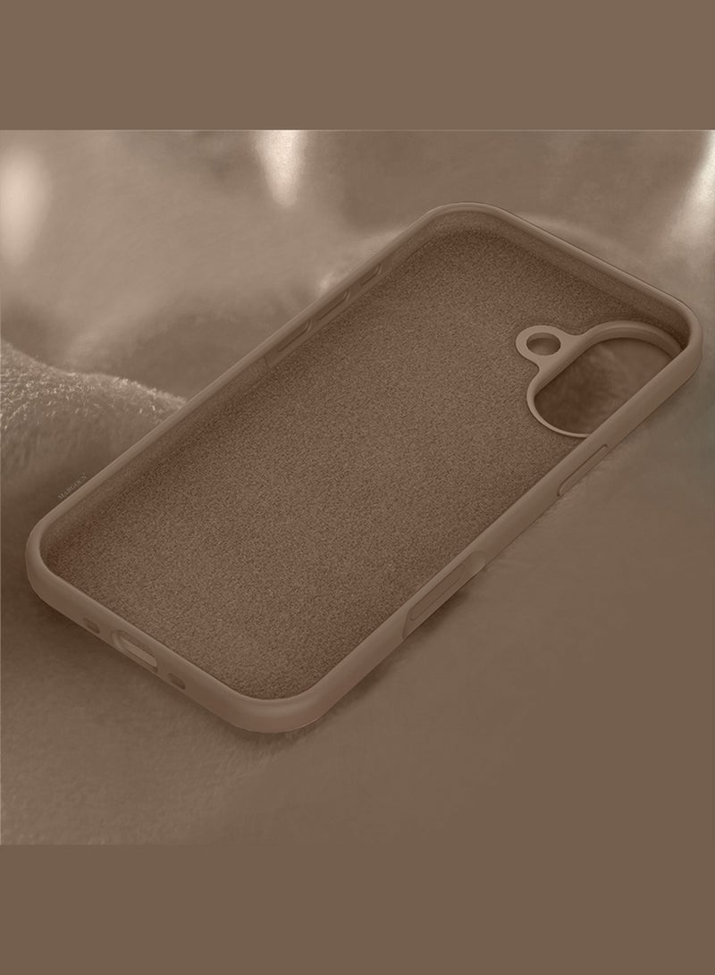 Silicone Protective Phone Case for iPhone 17 - Soft Anti-Scratch Microfiber Lining Ultra Slim Drop Protection Phone Cover - Desert Titanium - Image 4