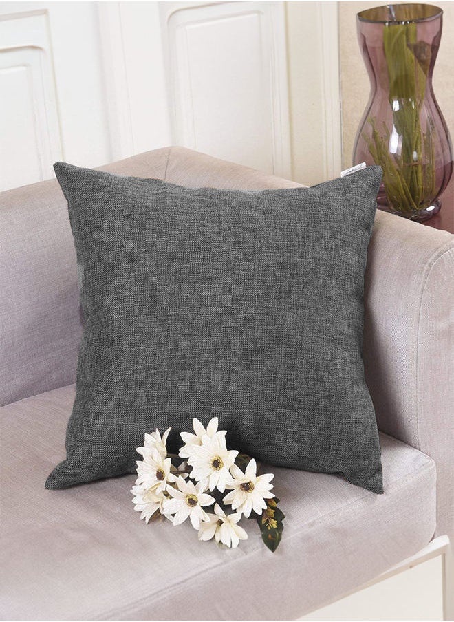 Square Linen Decorative Cushion with Solid Design and Elegant Colors 