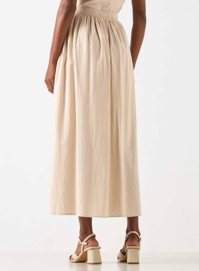 تواكستريمز تنورة إيه لاين طويلة بارزة الملمس مع خصر مطاطي بتفاصيل كروشيه من تو إكستريمز - Image 3