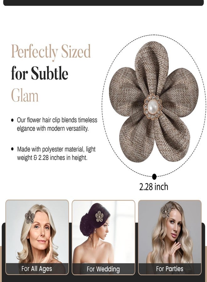 Merdia 2.2 Inches Elegant Pearl Flower Brooches for Women | Stylish Brooch with Hair Clip & Lapel Pins for Clothes | Flowers Brooches and Pins for Women Fashion | Vintage Flower Clips for Dresses - Image 3