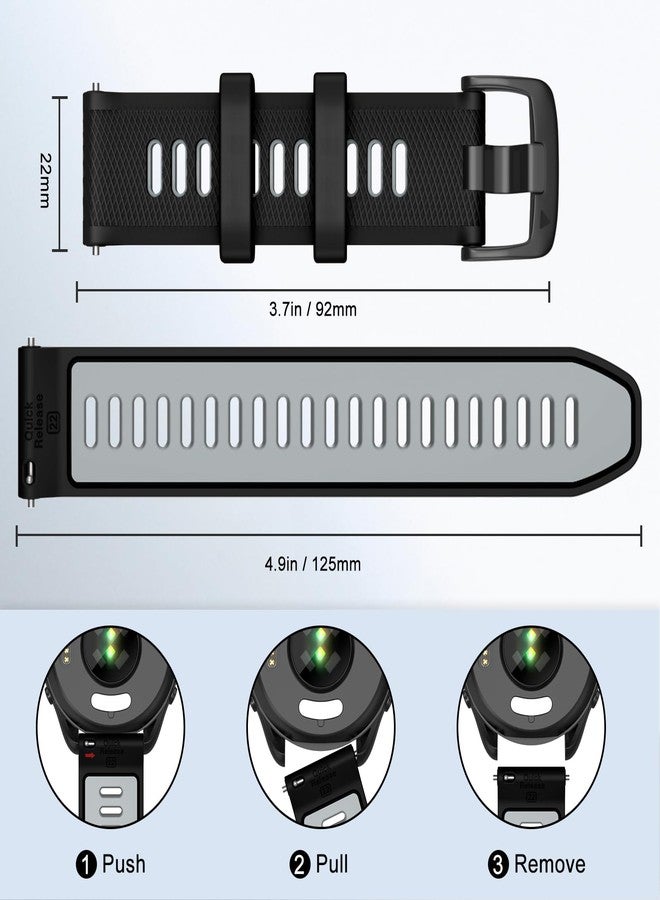 ISABAKE 22mm Watch Strap for Forerunner 255 Music/Forerunner 265, Silicone Quick Release Replacement Band for Garmin Venu 2/Vivoactive 4/Samsung Galaxy Watch 3 45mm - Image 4