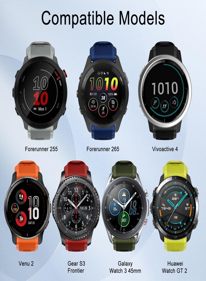 ISABAKE 22mm Watch Strap for Forerunner 255 Music/Forerunner 265, Silicone Quick Release Replacement Band for Garmin Venu 2/Vivoactive 4/Samsung Galaxy Watch 3 45mm - Image 3