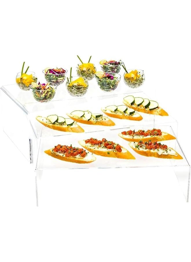 BPA Clear Acrylic Buffet Display Stand 3 Sizes 1Ct Box  - Image 1