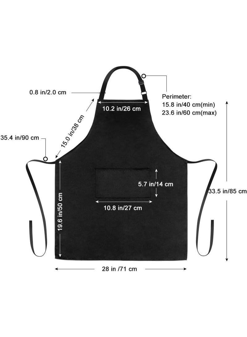 BAZARU 2PCS Water-Resistant Chef Apron – Adjustable Hook Neck Strap & 2-Pocket Unisex Black Apron for Cooking, BBQ, Gardening & Crafts - Image 3