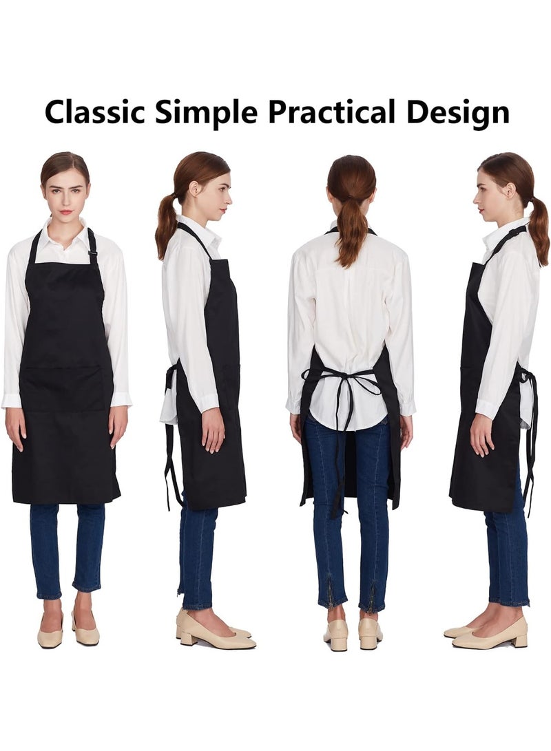 BAZARU 2PCS Water-Resistant Chef Apron – Adjustable Hook Neck Strap & 2-Pocket Unisex Black Apron for Cooking, BBQ, Gardening & Crafts - Image 4