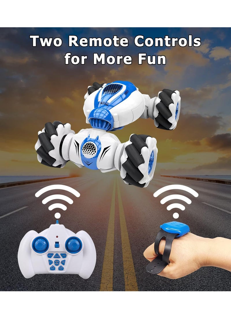MiOne 2.4Ghz Remote Control Watch Gesture Sensor Deformable Electric Toy Car Blue  - Image 3