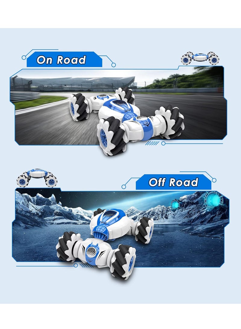 MiOne 2.4Ghz Remote Control Watch Gesture Sensor Deformable Electric Toy Car Blue  - Image 4