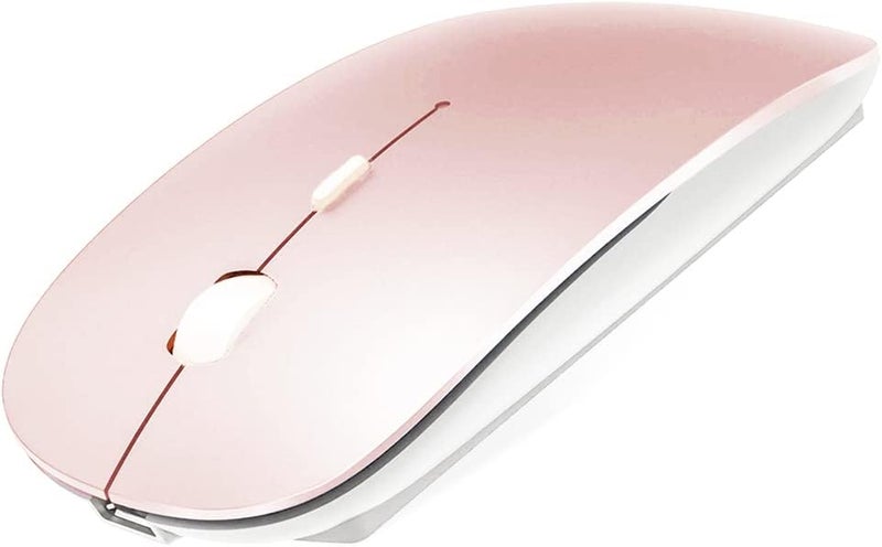 KLO Rechargeable Bluetooth Mouse for MacBook/MacBook air/Pro/iPad, Wireless Mouse for Laptop/Notebook/pc/iPad/Chromebook (Pink) - Image 1