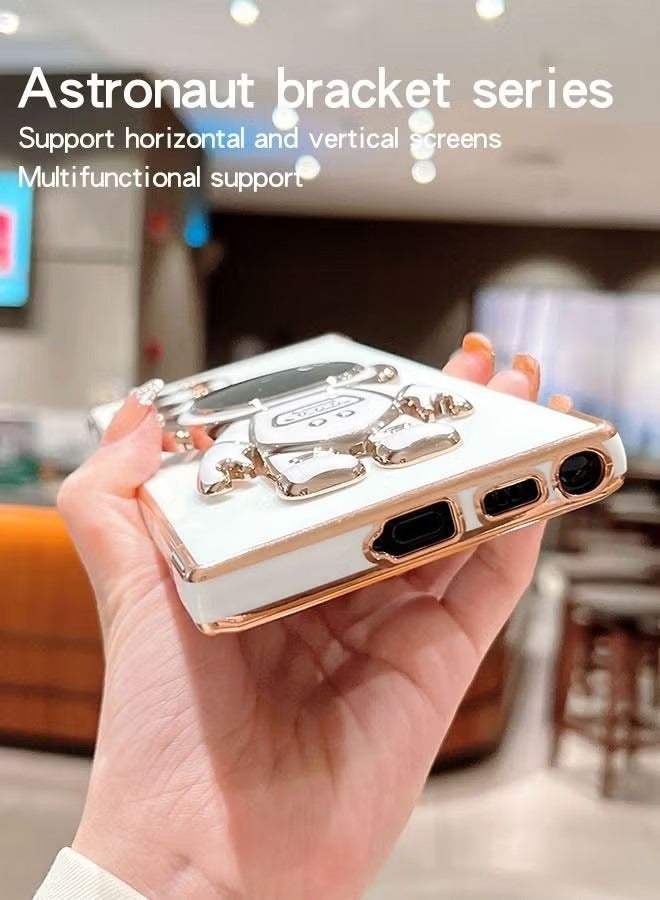 Phone Case for Samsung Galaxy S23 Ultra 6.8" 6D Electroplating Astronaut Phone Case Hidden Stand Protective Cover Astronaut Folding Bracket Phone Case with Camera Protector - Image 5