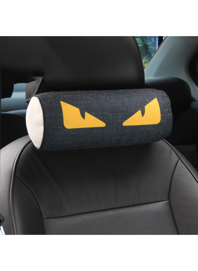 DiGallen Digalun Car Headrest Neck Pillow, Creative Cartoon Design, Space Memory Foam Driving Cushion, Car Interior Decoration, Little Monster - Image 1