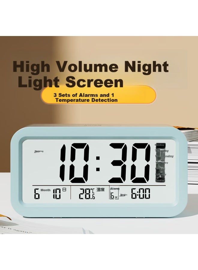 Compas Compas Electronic Alarm Clock Student Special Multi-function Wake-up Artifact Electronic Clock Student Children's Alarm Clock 801g Blue - Image 1