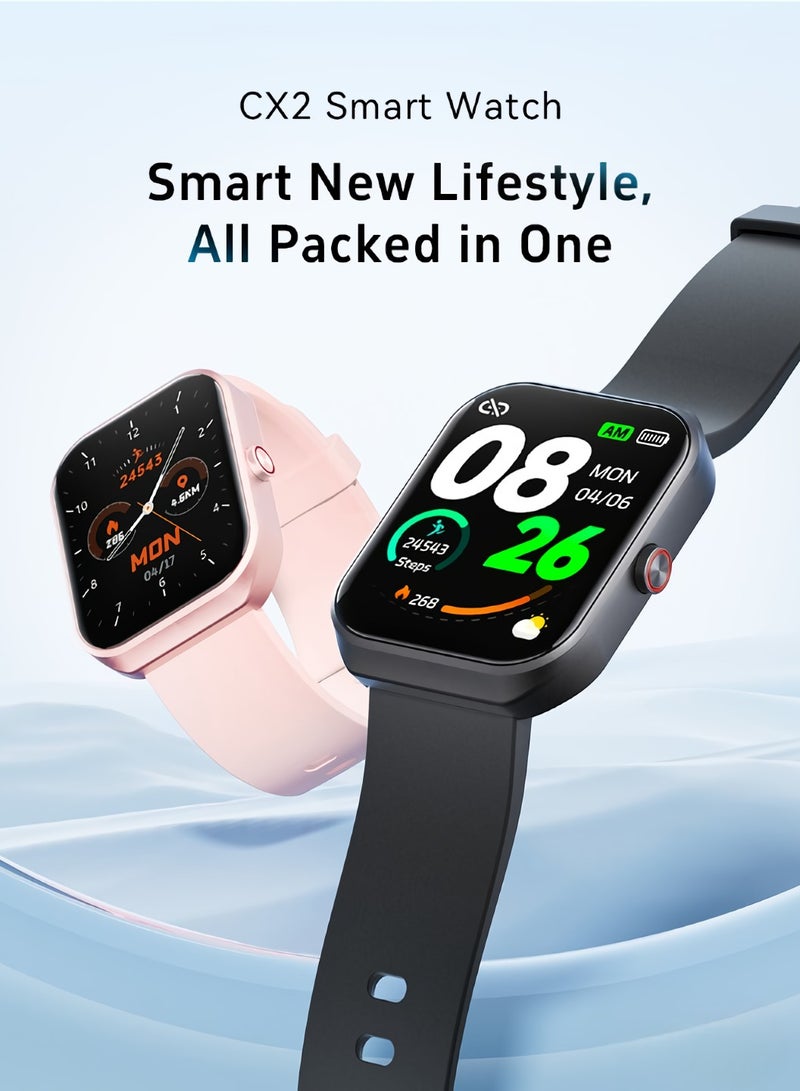 CX2 Smart Watch, Waterproof Bluetooth Calling Smart Wrist Bracelet, Comfortable Quick Charging Activity Tracker With Heart Rate Blood Oxygen Measurement, (1pc, Blue) - Image 3