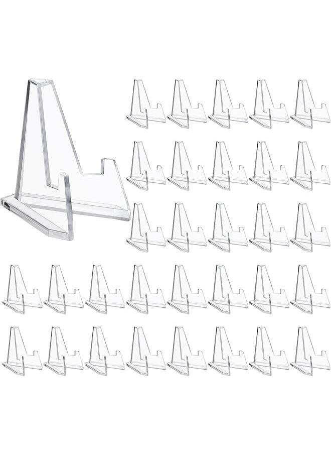 The Bros 36 Pack Mini Clear Acrylic Easel Display Stands for Sports Cards, Coins, & More  - Image 1