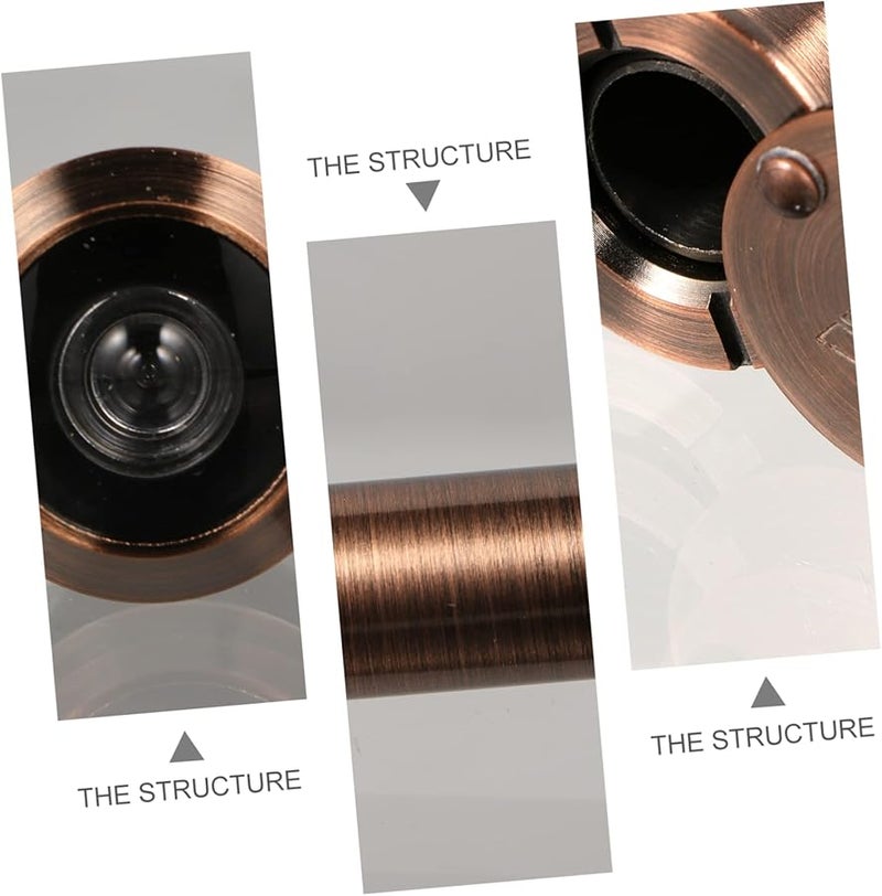 Veemoon Bronze Red Door Peephole Camera Large Viewing Angle Security Viewer With Cover - Image 4