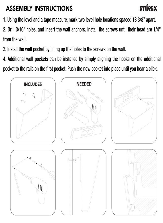 Storex Wall Files, Legal Size, 16 x 10.55 x 4 Inches, Clear, Set of 2 (70224A06C) - Image 5