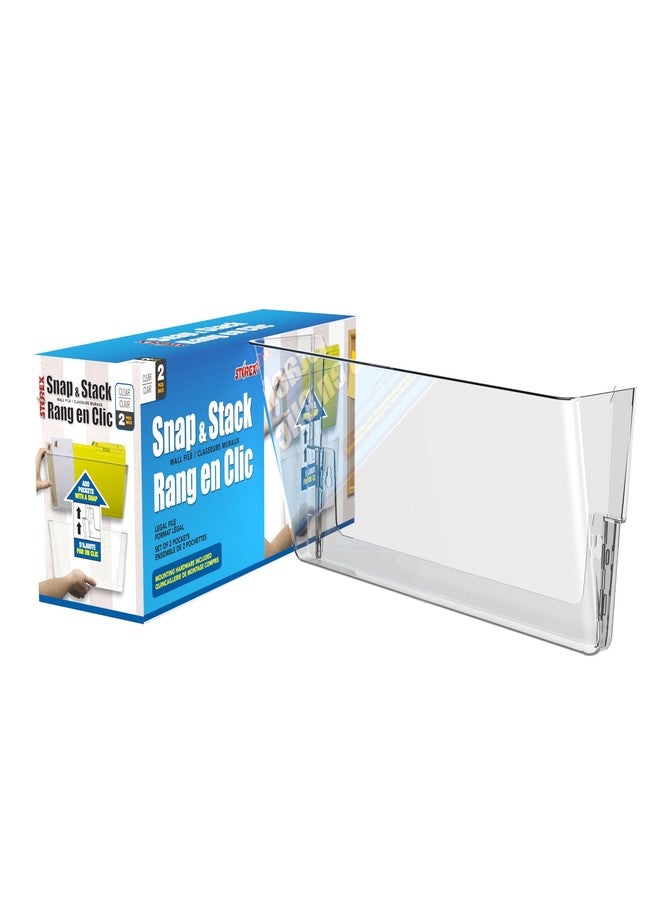 Storex Wall Files, Legal Size, 16 x 10.55 x 4 Inches, Clear, Set of 2 (70224A06C) - Image 3