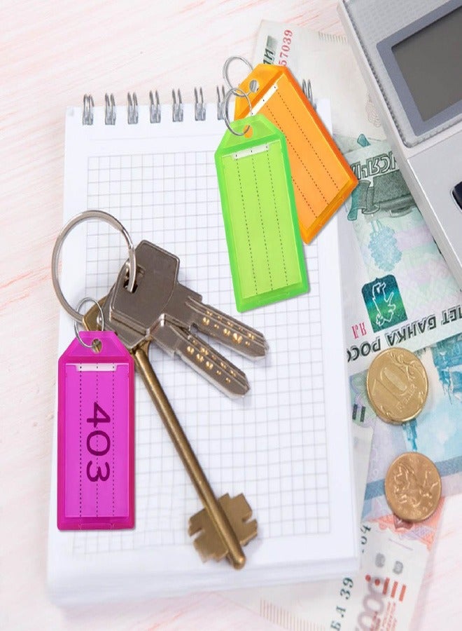 16 Pack Key Tags Tough Plastic Key Tag with Split Ring & Blank Paper Labels & Transparent Window Covers Assorted Colors Key Chain Label Sturdy Item Identifiers 2 Inch ID Tag for Keys (8 Colors) - Image 3