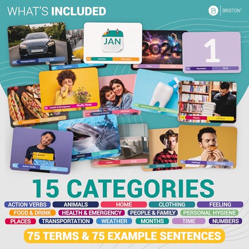 Briston Arabic Vocabulary 300 Flash Cards - Beginner Vocab with Pictures - Memory & Sight Words - Educational Language Learning - Game Like Play - Kids, Grade School, Classroom, Homeschool - Image 5