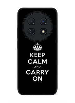 Stylizedd Rugged Black edge case for Huawei nova 12i 4G, Slim fit Soft Case Flexible Rubber Edges Anti Drop TPU Gel Thin Cover -  Keep calm and carry on  - Image 1