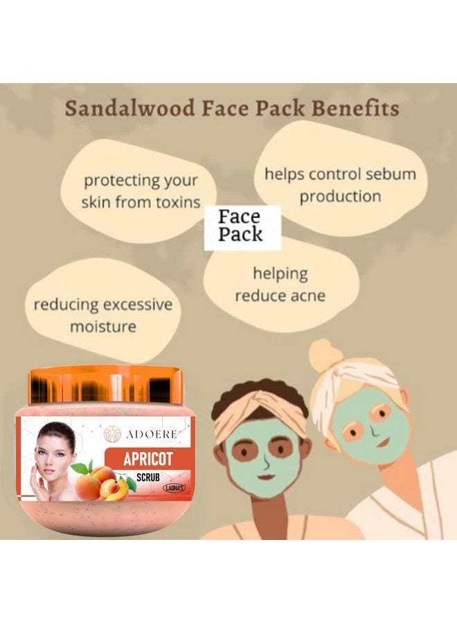 ADOERE سكراب تقشير الوجه والجسم ADOERE | مقشر تنظيف عميق | سكراب لإزالة الجلد الميت والرؤوس السوداء | لجميع أنواع البشرة (360 مل، مشمش) - Image 3