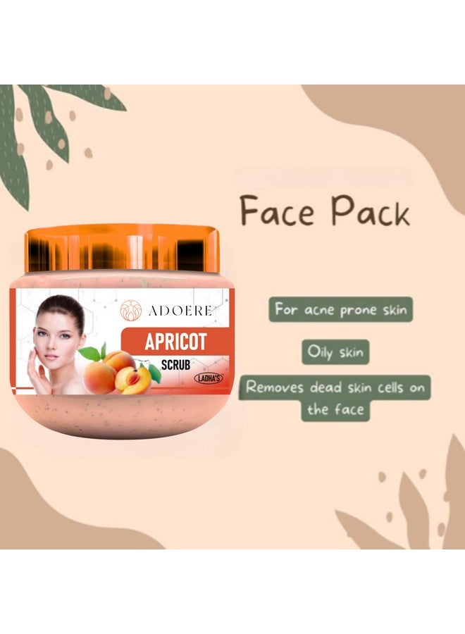 ADOERE سكراب تقشير الوجه والجسم ADOERE | مقشر تنظيف عميق | سكراب لإزالة الجلد الميت والرؤوس السوداء | لجميع أنواع البشرة (360 مل، مشمش) - Image 2