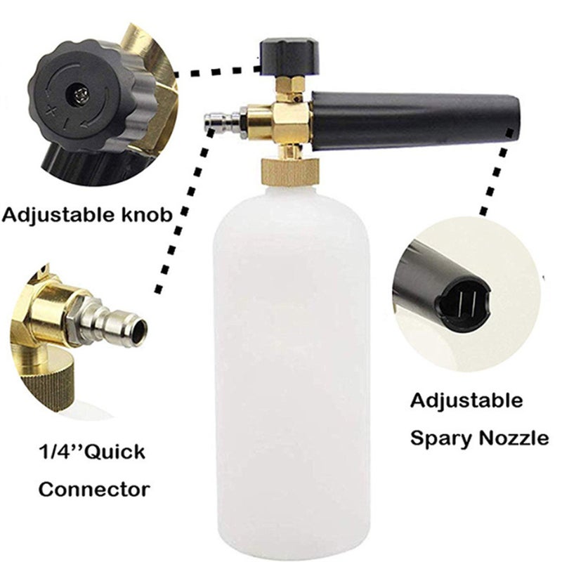Handheld Car Washer Kit: 1 Adjustable Spray Angle & Solution Concentration - Explosion-Proof Wear-Resistant All-Copper Head, Durable Premium Material Bottle for Household Car Washing & Outdoor High Pr - Image 4