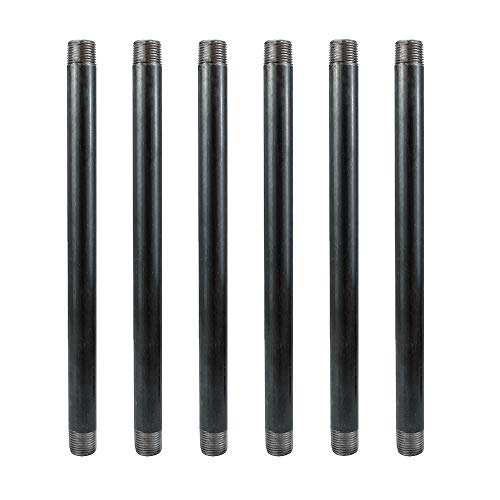 GeilSpace 6 Pack 1/2" × 14" Heavy Duty Pre-Cut Grey Metal Pipe, Industrial Steel Fits Standard Half Inch Threaded Pipes and Fittings - Vintage DIY Industrial Shelving (1/2" × 14", Grey) - Image 1