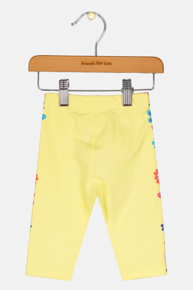 Hamleys Toddlers Girl Floral Print Leggings, Yellow - Image 2