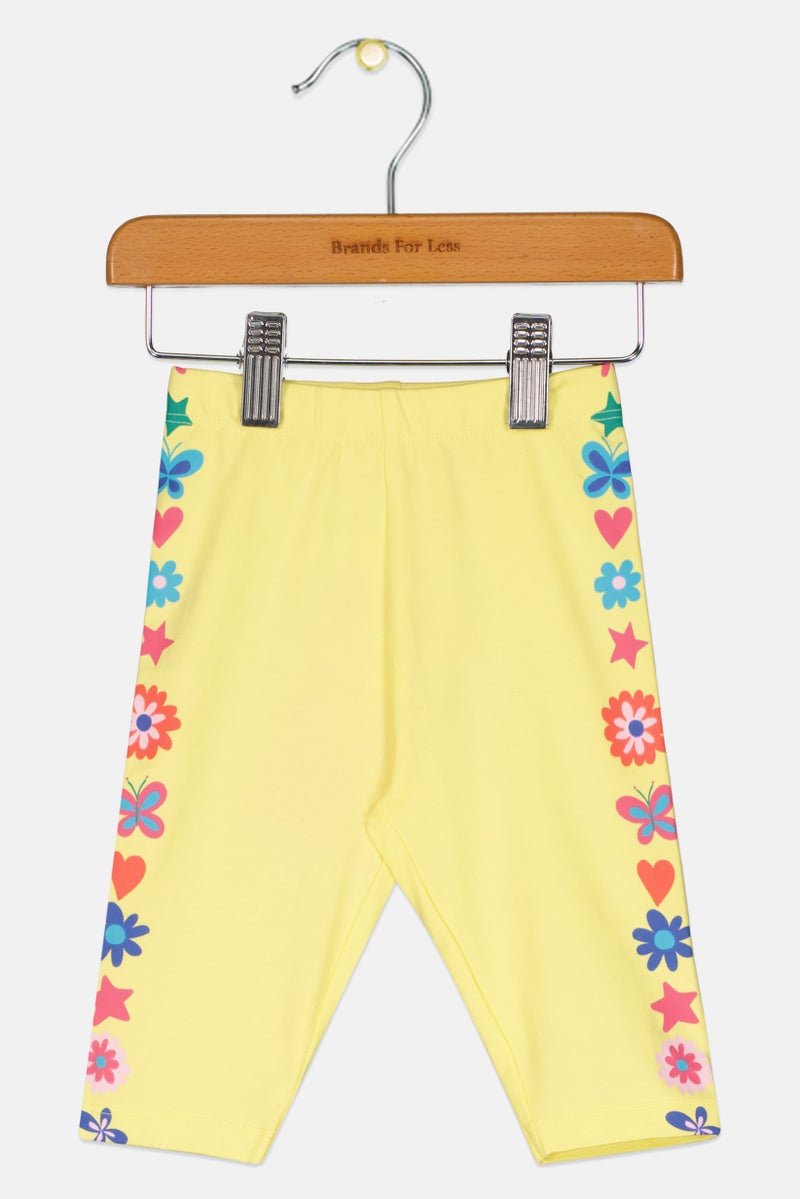 Hamleys Toddlers Girl Floral Print Leggings, Yellow - Image 1