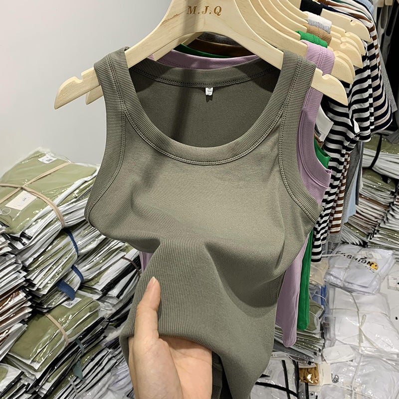 Womens Velvet Anti-Exposure Camisole Grey - Image 4