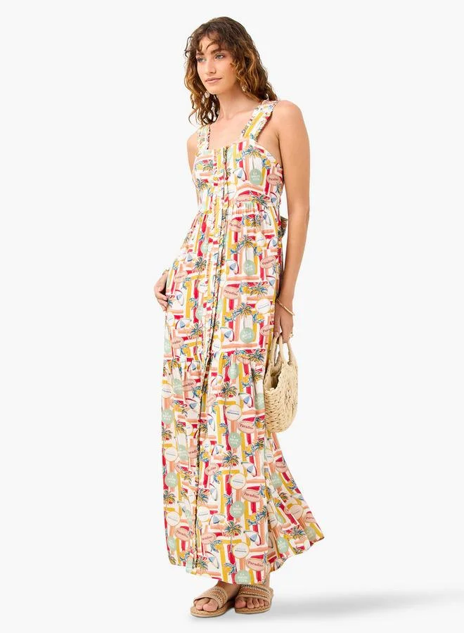Splash FAV Printed Sleeveless Maxi Dress
