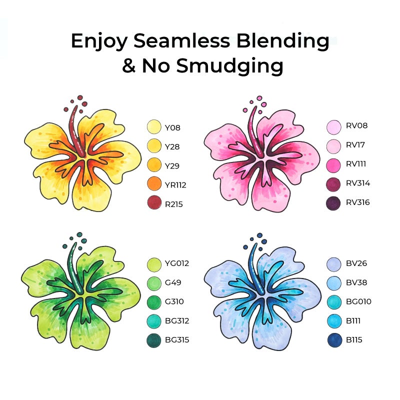 Ohuhu Alcohol Markers for Artist -Dual Tip Art Marker Set for Adults Coloring Illustration -Chisel &Fine -80 Colors -Refillable -Oahu of Ohuhu Markers - Image 4