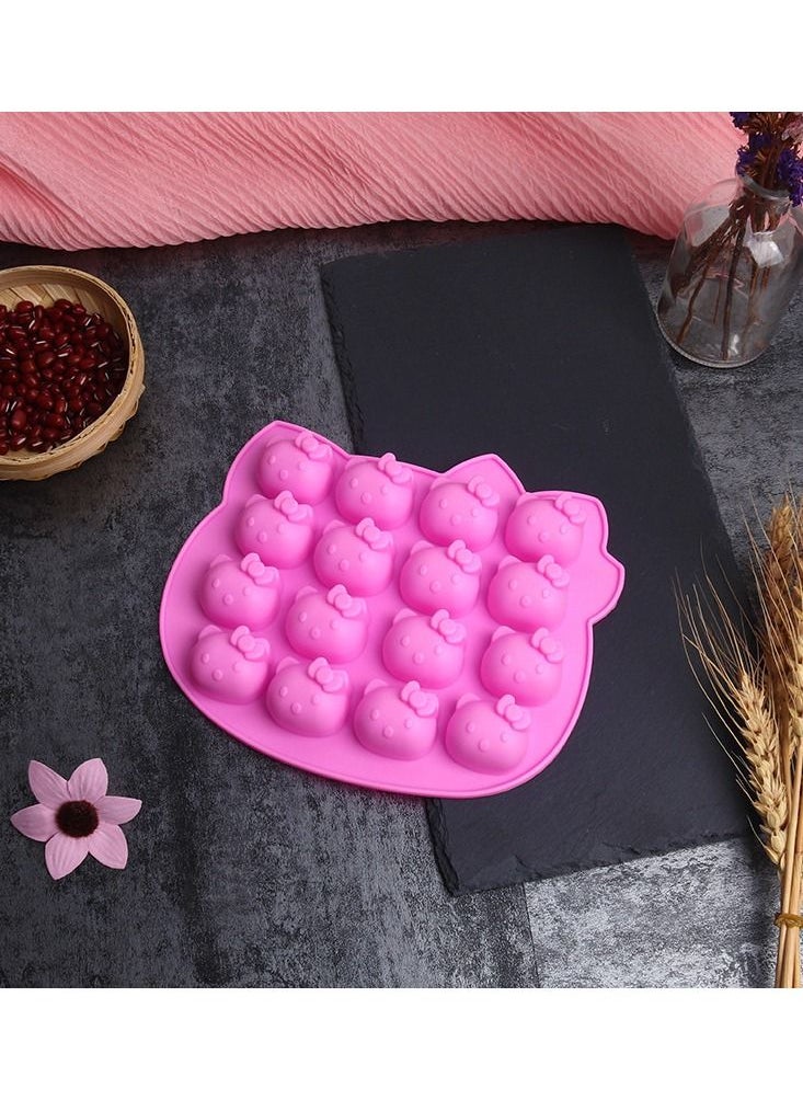 هالو كيتي - قالب كوكي من السيليكون لرقائق الشوكولاتة من Hello Kitty لكعكة جيلي أسطوانية دائرية - Image 1