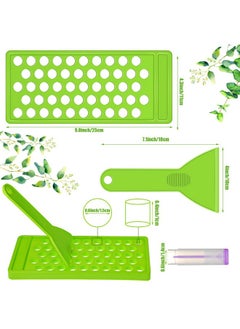 Maitys 2 Sets Lip Balm Tray And Spatula Portable Lip Balm Filling Tray And Spatula Set Lip Balm Tube Holder Lip Balm Tubes Tray Lip Balm Containers Lip Gloss Making Kit(Green)  - Image 2