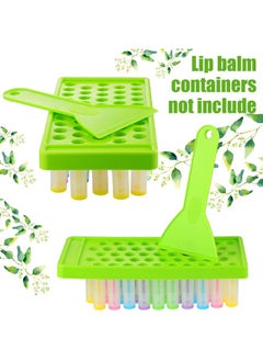 Maitys 2 Sets Lip Balm Tray And Spatula Portable Lip Balm Filling Tray And Spatula Set Lip Balm Tube Holder Lip Balm Tubes Tray Lip Balm Containers Lip Gloss Making Kit(Green)  - Image 5