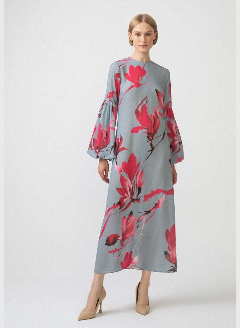 Touche Floral Bishop Sleeve Dress - Image 3