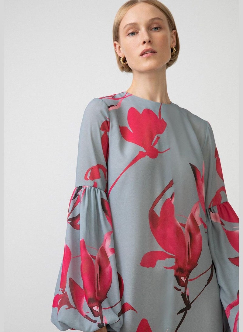 Touche Floral Bishop Sleeve Dress - Image 4