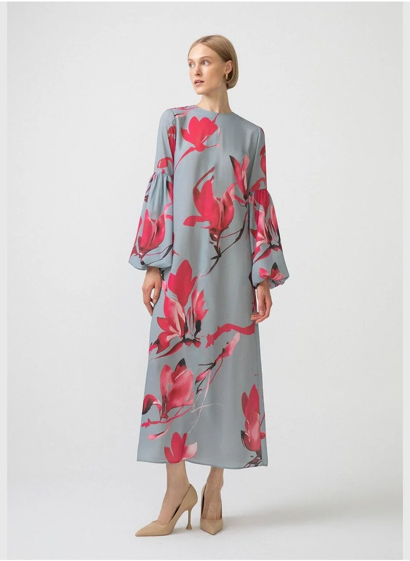 Touche FLOWERED DRESS WITH BALLOON SLEEVE